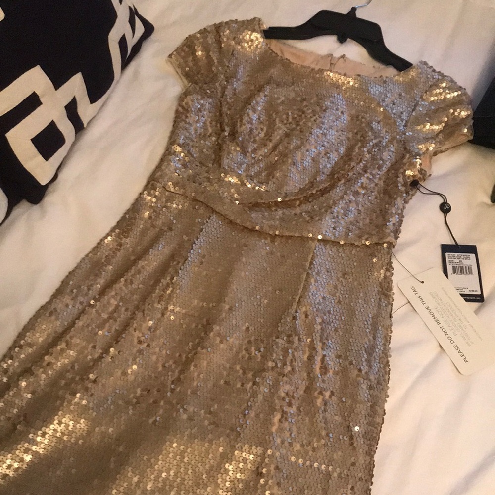 Gold Sequins Cocktail Dress